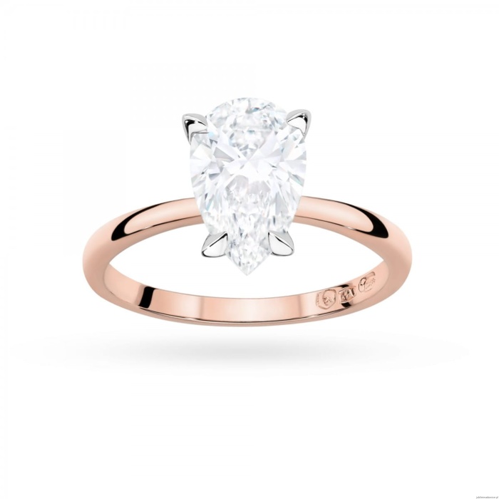 Pierścionek W0689 Diament Laboratoryjny 2,00ct różowe złoto
