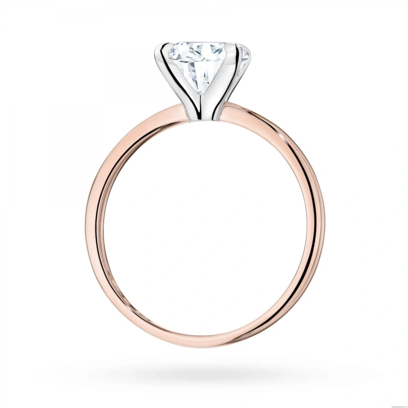 Pierścionek W0689 Diament Laboratoryjny 2,00ct różowe złoto