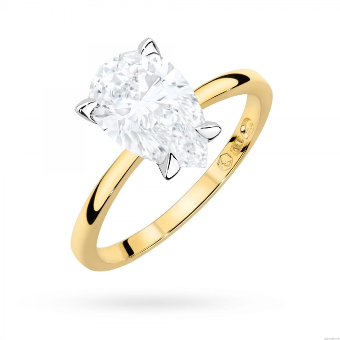 Pierścionek W0689 Diament Laboratoryjny 2,00ct żółte złoto