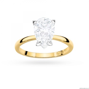 Pierścionek W0689 Diament Laboratoryjny 2,00ct żółte złoto