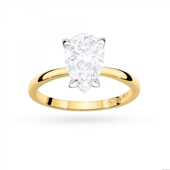 Pierścionek W0689 Diament Laboratoryjny 2,00ct żółte złoto