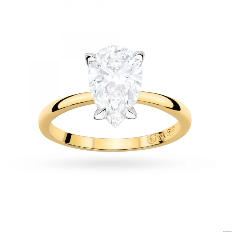 Pierścionek W0689 Diament Laboratoryjny 2,00ct żółte złoto