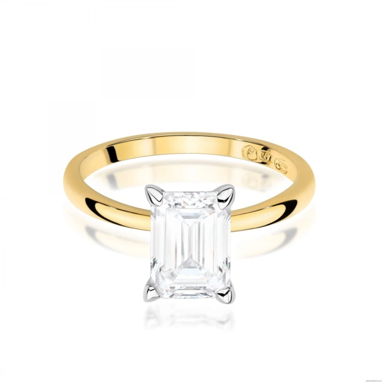 Pierścionek W0691 Diament Laboratoryjny 2,00ct żółte złoto