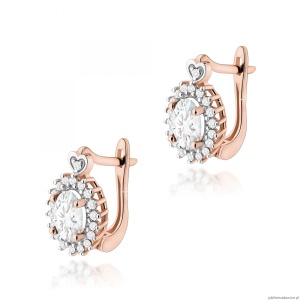 Kolczyki K0312 Diament Laboratoryjny 2 x 0,40ct różowe złoto