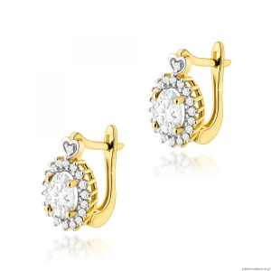Kolczyki K0312 Diament Laboratoryjny 2 x 0,40ct żółte złoto