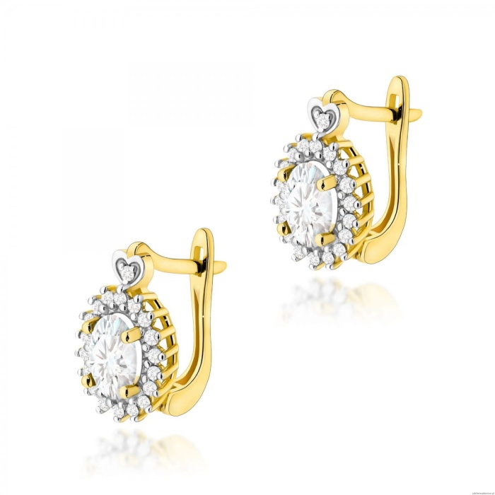 Kolczyki K0312 Diament Laboratoryjny 2 x 0,40ct żółte złoto