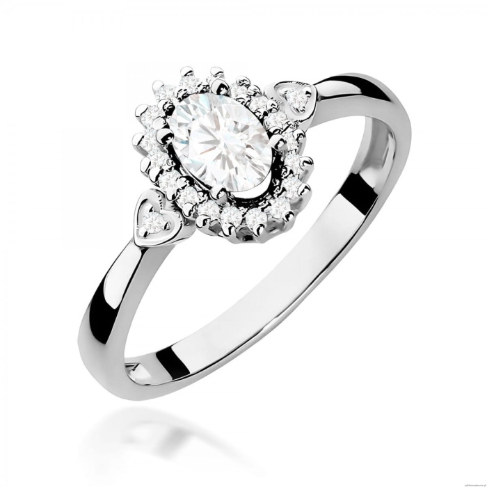 Pierścionek W0312 Diament Laboratoryjny 0,40ct białe złoto