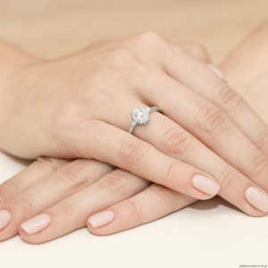 Pierścionek W0312 Diament Laboratoryjny 0,40ct białe złoto