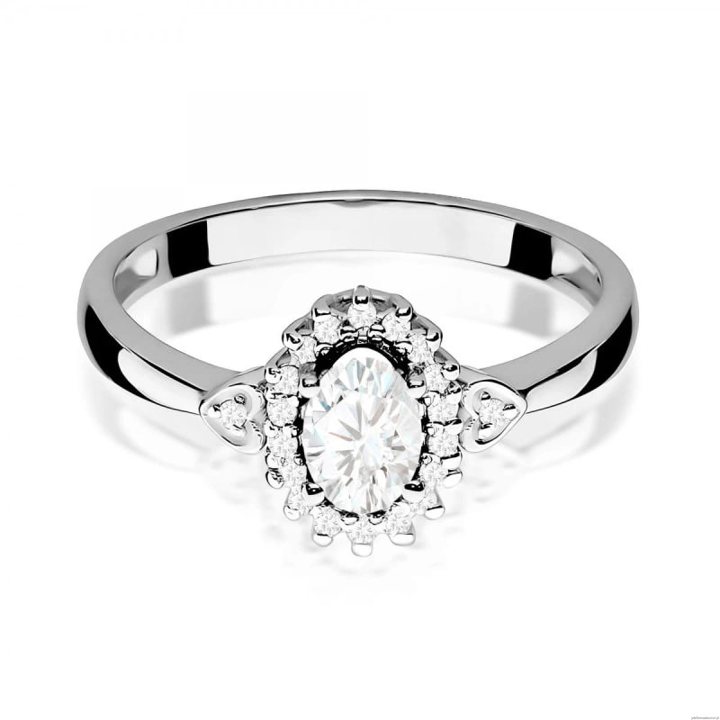 Pierścionek W0312 Diament Laboratoryjny 0,40ct białe złoto