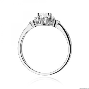 Pierścionek W0312 Diament Laboratoryjny 0,40ct białe złoto