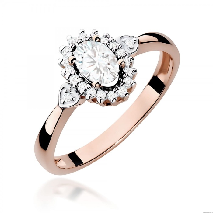 Pierścionek W0312 Diament Laboratoryjny 0,40ct różowe złoto