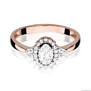 Pierścionek W0312 Diament Laboratoryjny 0,40ct różowe złoto