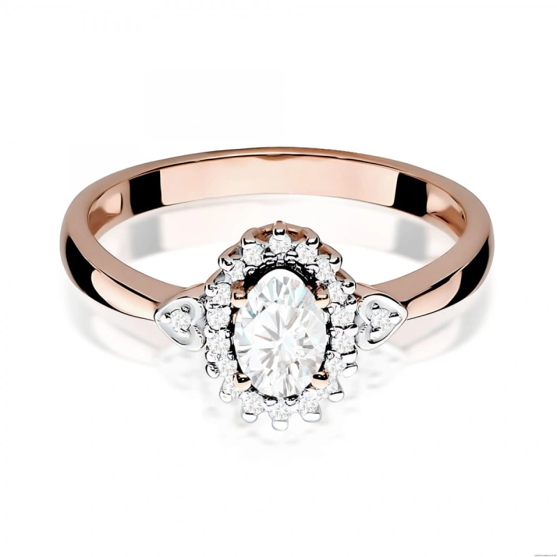 Pierścionek W0312 Diament Laboratoryjny 0,40ct różowe złoto