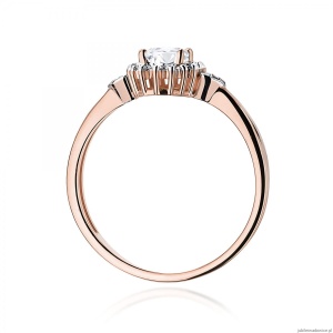 Pierścionek W0312 Diament Laboratoryjny 0,40ct różowe złoto