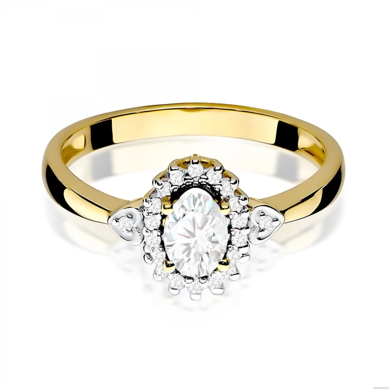 Pierścionek W0312 Diament Laboratoryjny 0,40ct żółte złoto