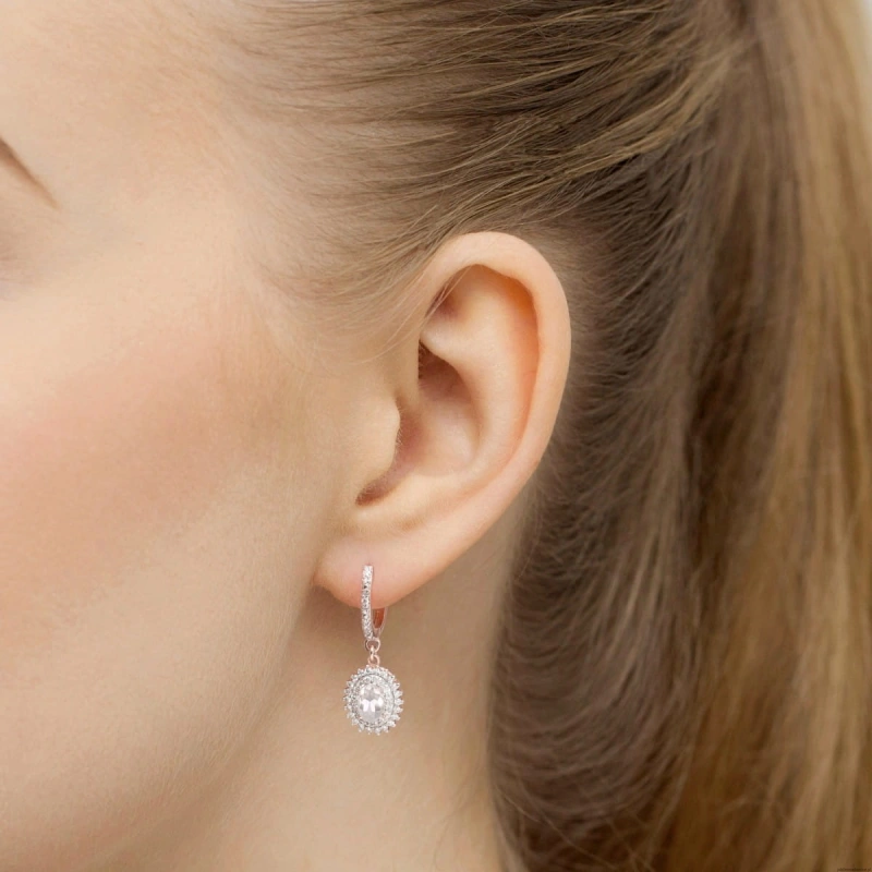 Kolczyki K0303 Diament Laboratoryjny 2 x 0,40ct różowe złoto