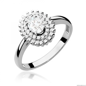 Pierścionek W0303 Diament Laboratoryjny 0,40ct białe złoto