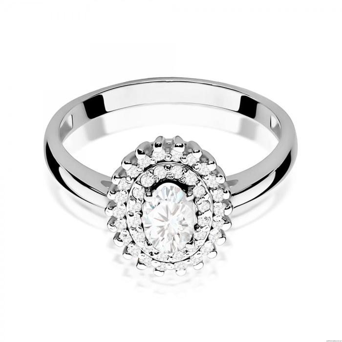 Pierścionek W0303 Diament Laboratoryjny 0,40ct białe złoto
