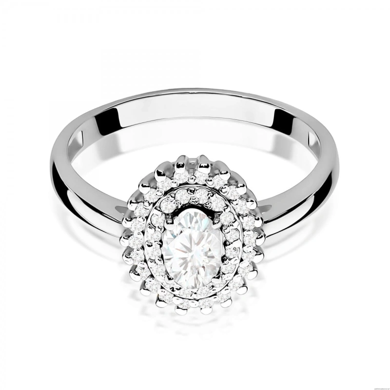 Pierścionek W0303 Diament Laboratoryjny 0,40ct białe złoto