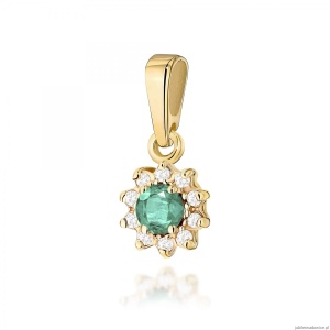 Zawieszka Z0185 Szmaragd 0,15ct żółte złoto
