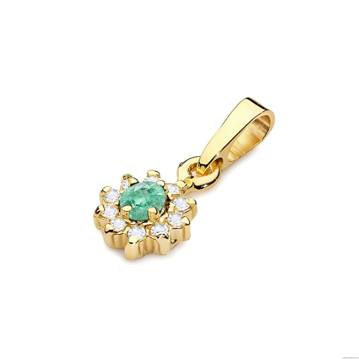 Zawieszka Z0185 Szmaragd 0,15ct żółte złoto