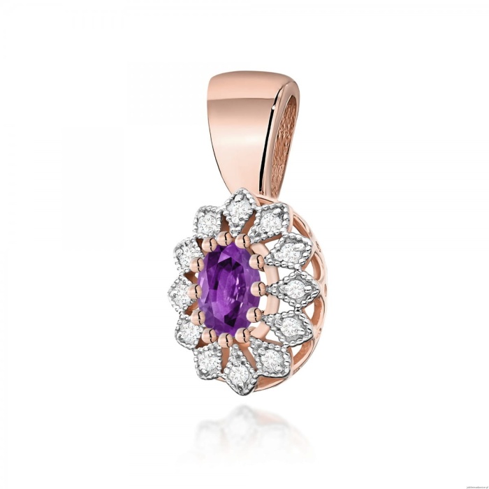 Zawieszka Z0354 Ametyst 0,40ct różowe złoto