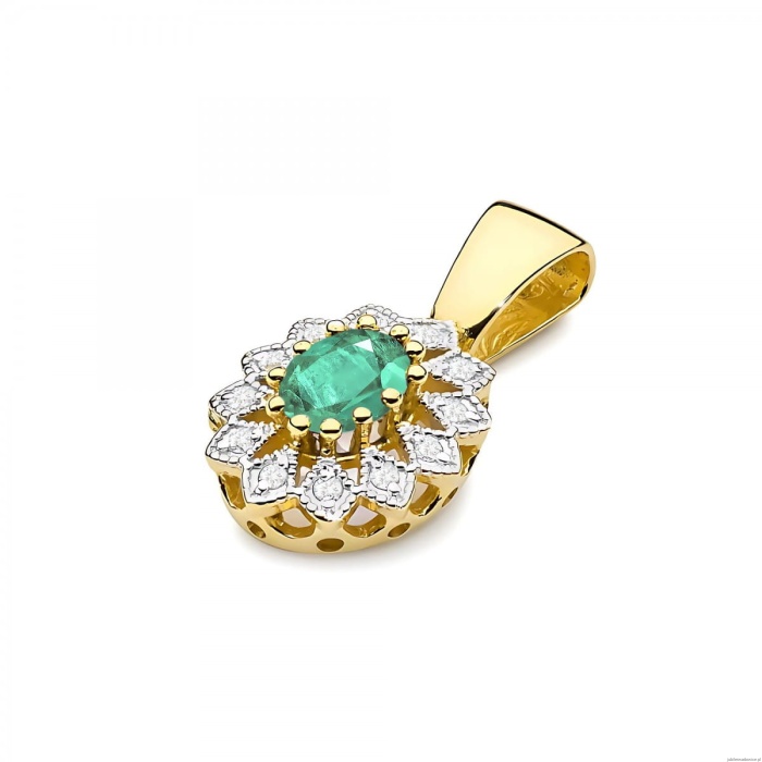 Zawieszka Z0354 Szmaragd 0,40ct żółte złoto
