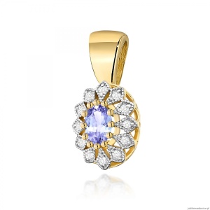 Zawieszka Z0354 Tanzanit 0,40ct żółte złoto