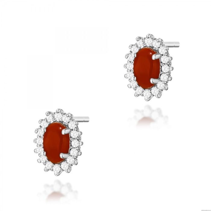 Kolczyki K0569 Koral 2 x 0,20ct białe złoto