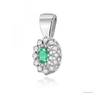 Zawieszka Z0354 Szmaragd 0,40ct białe złoto