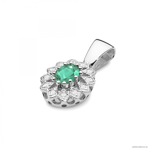 Zawieszka Z0354 Szmaragd 0,40ct białe złoto
