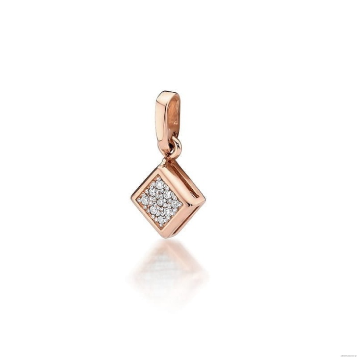 Zawieszka Z0036 z diamentami różowe złoto