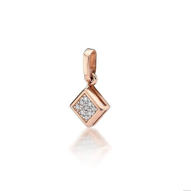 Zawieszka Z0036 z diamentami różowe złoto