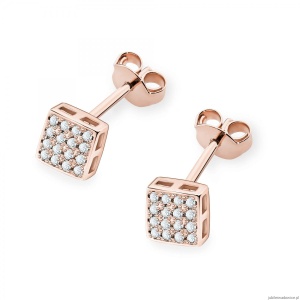 Kolczyki K0013 z diamentami różowe złoto