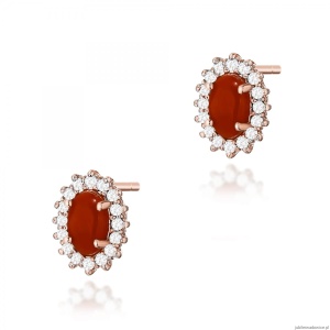 Kolczyki K0569 Koral 2 x 0,20ct różowe złoto