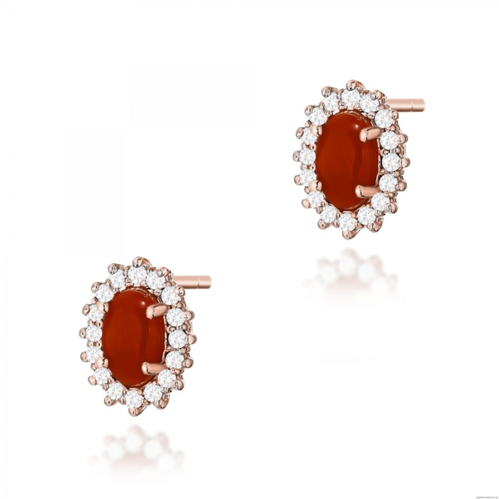 Kolczyki K0569 Koral 2 x 0,20ct różowe złoto