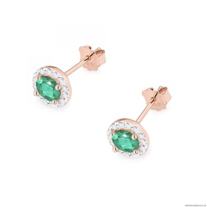 Kolczyki K0509 Szmaragd 2 x 0,50ct różowe złoto