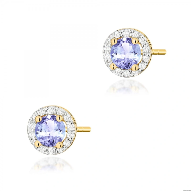 Kolczyki K0509 Tanzanit 2 x 0,50ct żółte złoto