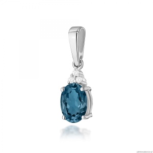Zawieszka Z0308 Topaz London Blue 0,85ct białe złoto