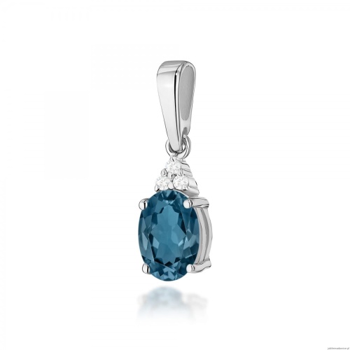 Zawieszka Z0308 Topaz London Blue 0,85ct białe złoto