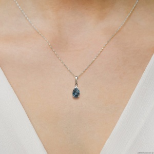 Zawieszka Z0308 Topaz London Blue 0,85ct białe złoto