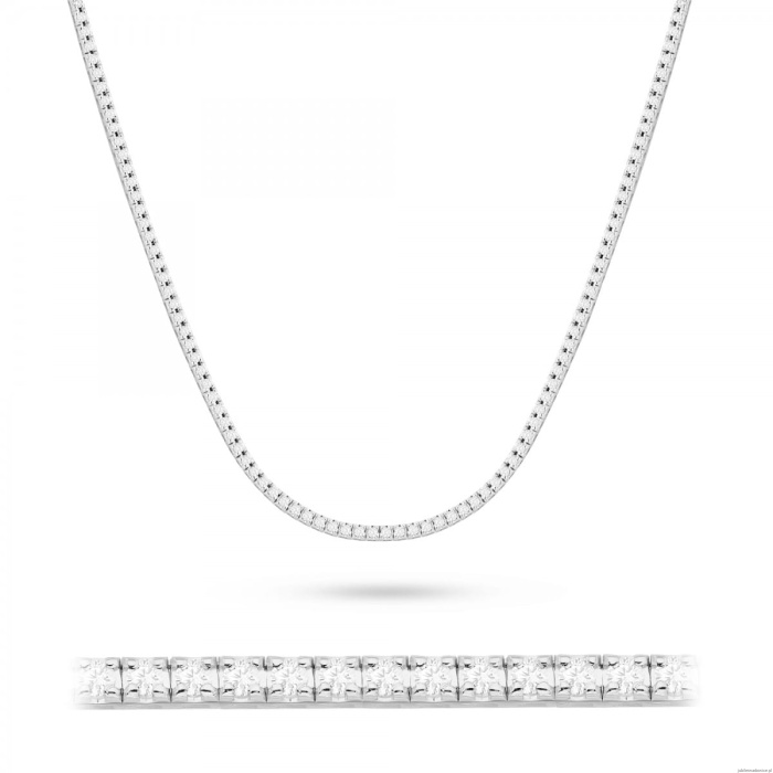 Naszyjnik N0076 z diamentami laboratoryjnymi białe złoto