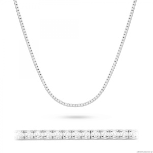 Naszyjnik N0076 z diamentami laboratoryjnymi białe złoto