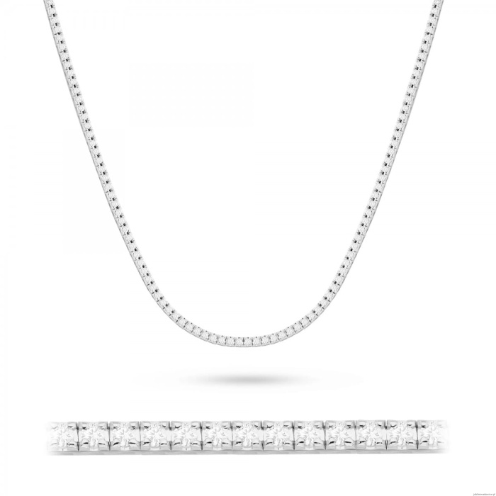 Naszyjnik N0076 z diamentami laboratoryjnymi białe złoto