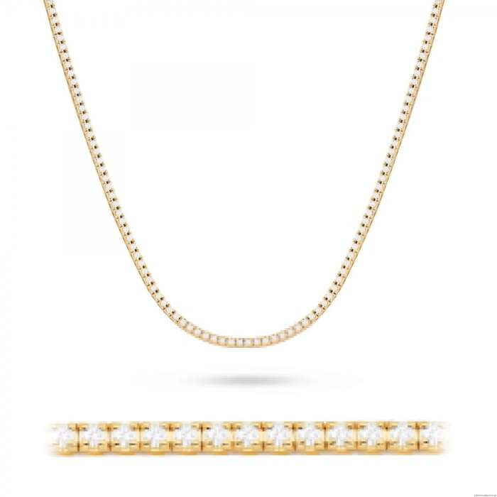 Naszyjnik N0076 z diamentami laboratoryjnymi żółte złoto