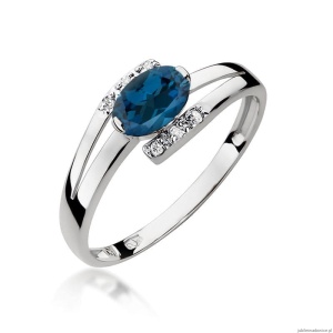 Pierścionek W0119 Topaz London Blue 0,50ct białe złoto
