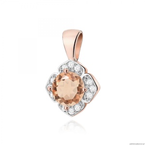 Zawieszka Z0571 Morganit 0,40ct różowe złoto