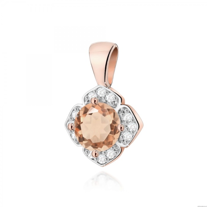 Zawieszka Z0571 Morganit 0,40ct różowe złoto