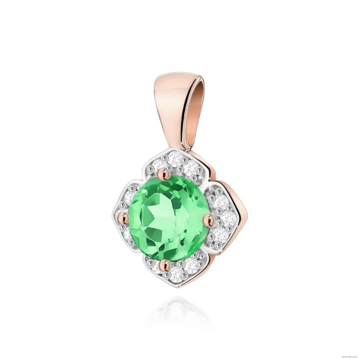 Zawieszka Z0571 Szmaragd 0,50ct różowe złoto