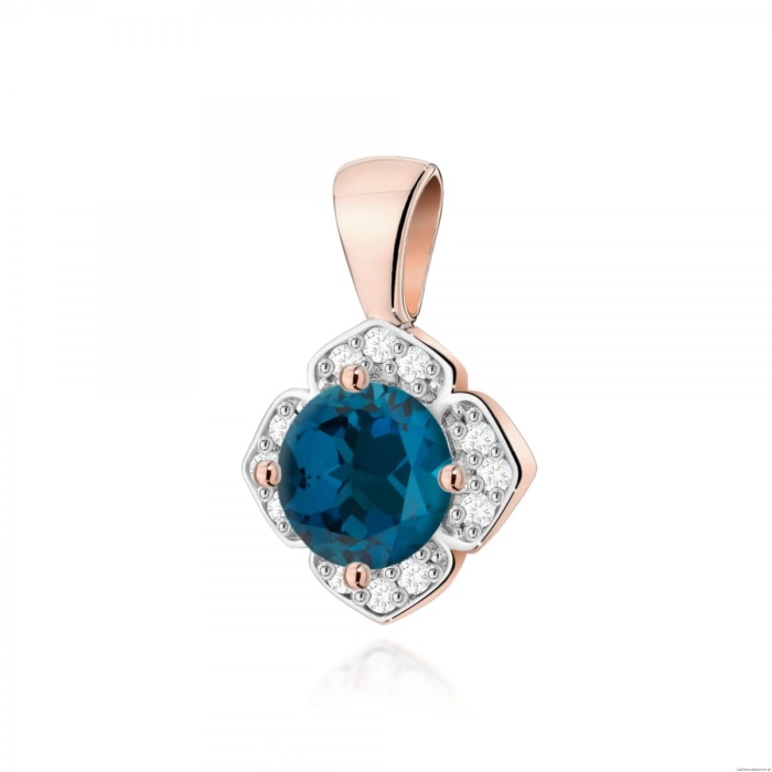 Zawieszka Z0571 Topaz London Blue 0,50ct różowe złoto